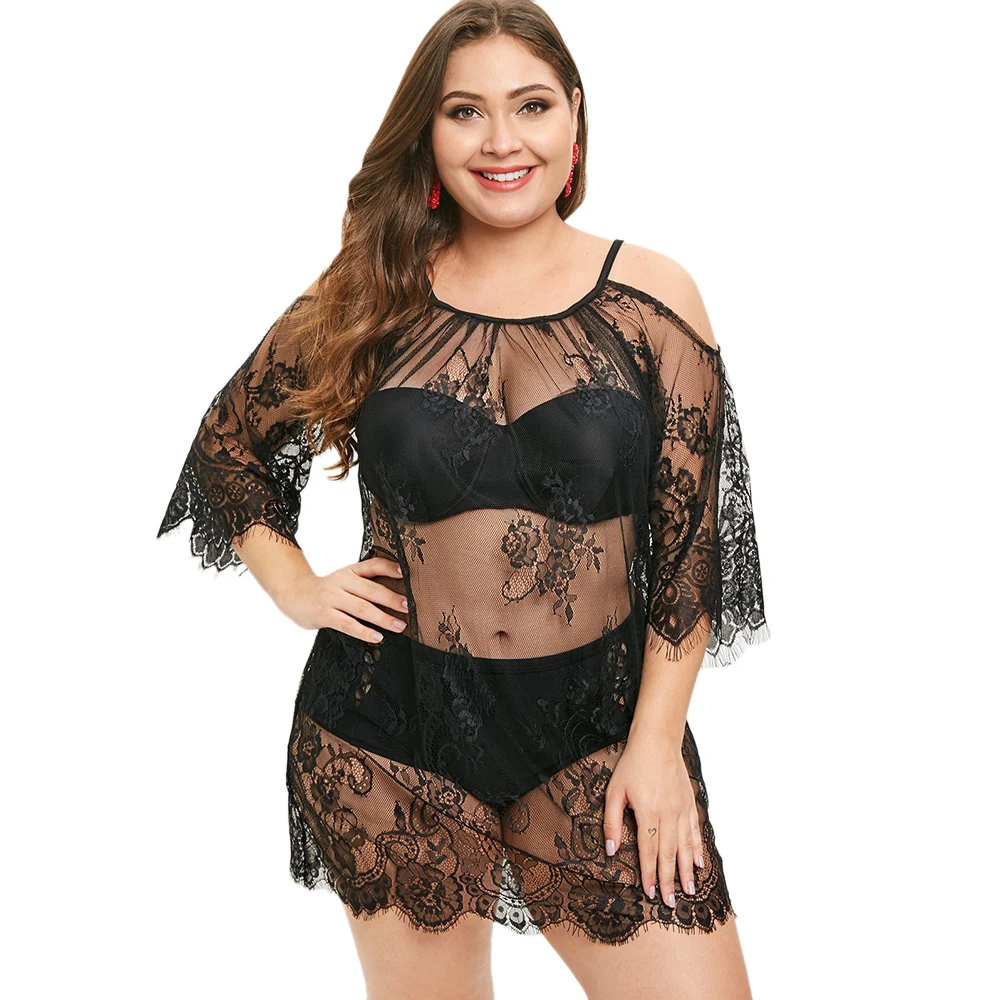 Wipalo Women Plus Size Cold Shoulder Lace Cover Up Blouse See Through Solid Floral Lace Casual Beach Cover Up Blouse Beach Wear
Wipalo Women Plus Size Cold Shoulder Lace Cover Up Blouse See Through Solid Floral Lace Casual Beach Cover Up Blouse Beach Wear