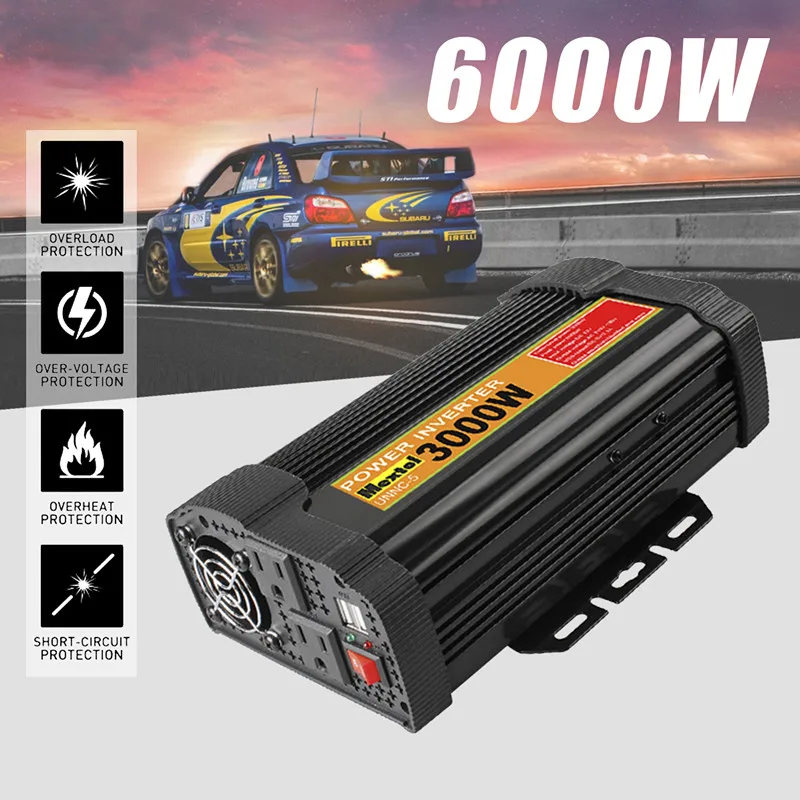 Inverter 12V 110V 6000Watt Peaks 3000W Auto Modified Sine Wave Voltage Transformer Solar Power Inverter Converter Car Charge USB
Inverter 12V 110V 6000Watt Peaks 3000W Auto Modified Sine Wave Voltage Transformer Solar Power Inverter Converter Car Charge USB
