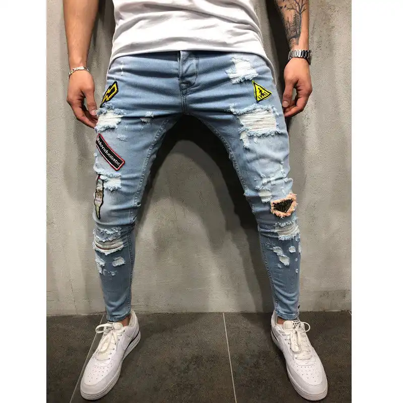 men's regular ripped jeans