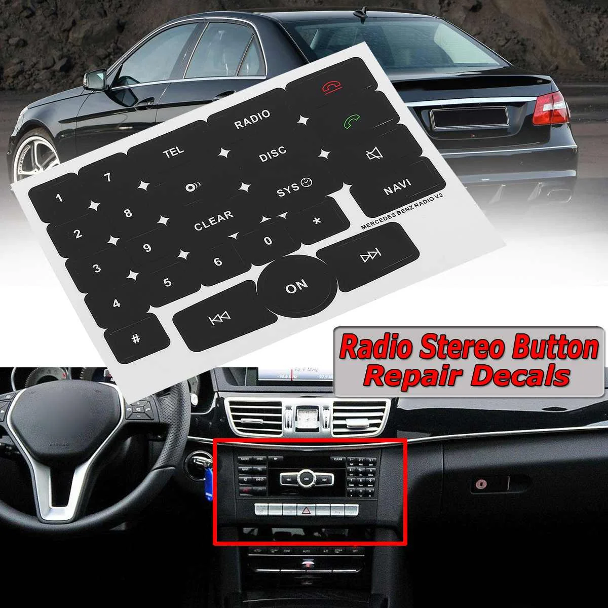 1x Black Car Media Radio Stereo Button Repair Decals Stickers Repair Car Stickers Fix Ugly Button For Mercedes For Benz Radio V2
1x Black Car Media Radio Stereo Button Repair Decals Stickers Repair Car Stickers Fix Ugly Button For Mercedes For Benz Radio V2