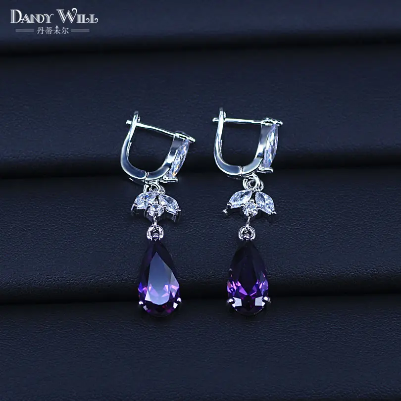 Stunning White Cubic Zirconia Stone Setting Luxury Water Drop Long Royal Purple Earring Women Party Jewelry Fashion Jewelry
Stunning White Cubic Zirconia Stone Setting Luxury Water Drop Long Royal Purple Earring Women Party Jewelry Fashion Jewelry