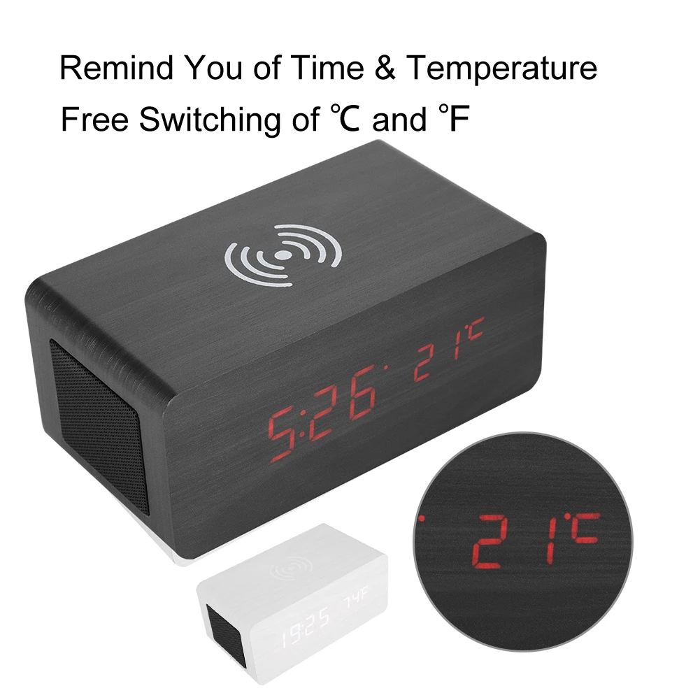Portable Wireless Bluetooth Speaker with LED Mirror Clock Support Qi Wireless Phone Charging for Mobile Phone Laptop New Arrival
Portable Wireless Bluetooth Speaker with LED Mirror Clock Support Qi Wireless Phone Charging for Mobile Phone Laptop New Arrival