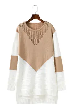 Loose Patchwork Sweater Women Casual Round Neck Knitted Sweater Bell Long Sleeve Loose Jumper Tops Knitwear
Loose Patchwork Sweater Women Casual Round Neck Knitted Sweater Bell Long Sleeve Loose Jumper Tops Knitwear