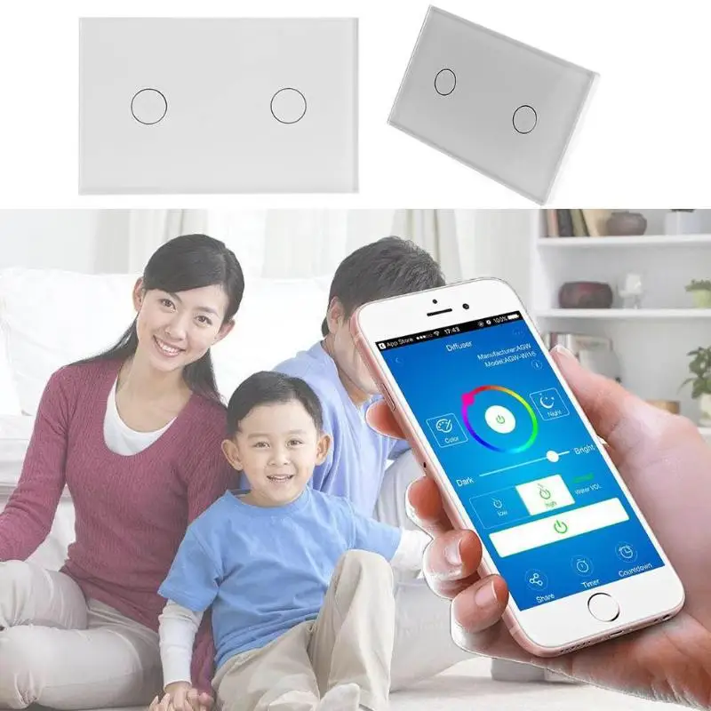 1/2/3Gang Smart WiFi Light Wall Touch Switch Panel Home Remote Control Alexa Wall Touch Switch Panel,AC 110-240V 50/60Hz
1/2/3Gang Smart WiFi Light Wall Touch Switch Panel Home Remote Control Alexa Wall Touch Switch Panel,AC 110-240V 50/60Hz