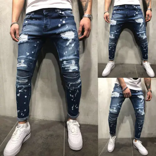 2019 Hole Blue Denim Pant Men Destroyed Stretch Skinny Jeans Men Fashion Slim Fit Flex Denim Trousers Pants Plus Size S-4XL
2019 Hole Blue Denim Pant Men Destroyed Stretch Skinny Jeans Men Fashion Slim Fit Flex Denim Trousers Pants Plus Size S-4XL