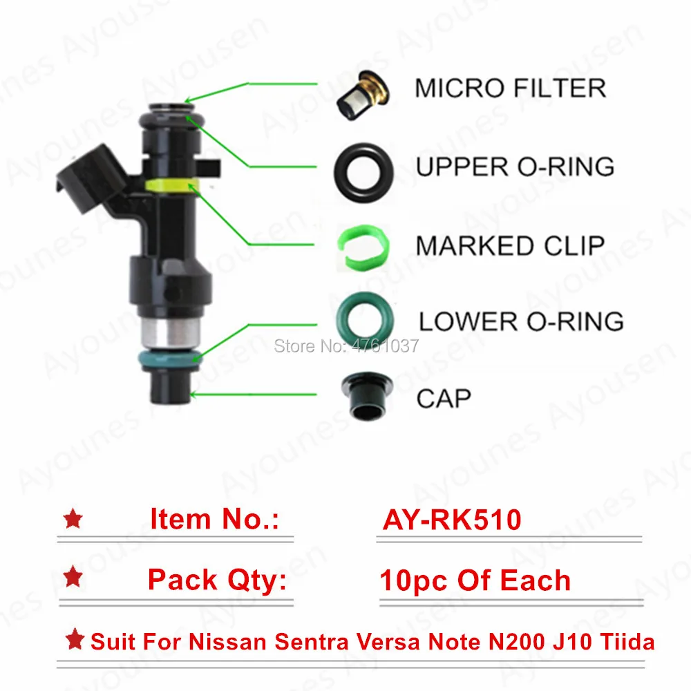 10sets For Nissan Tiida Fuel Injector Repair Sevince Kits For OEM 16600-EN200/FBY2850 Free shipping For AY-RK510
10sets For Nissan Tiida Fuel Injector Repair Sevince Kits For OEM 16600-EN200/FBY2850 Free shipping For AY-RK510