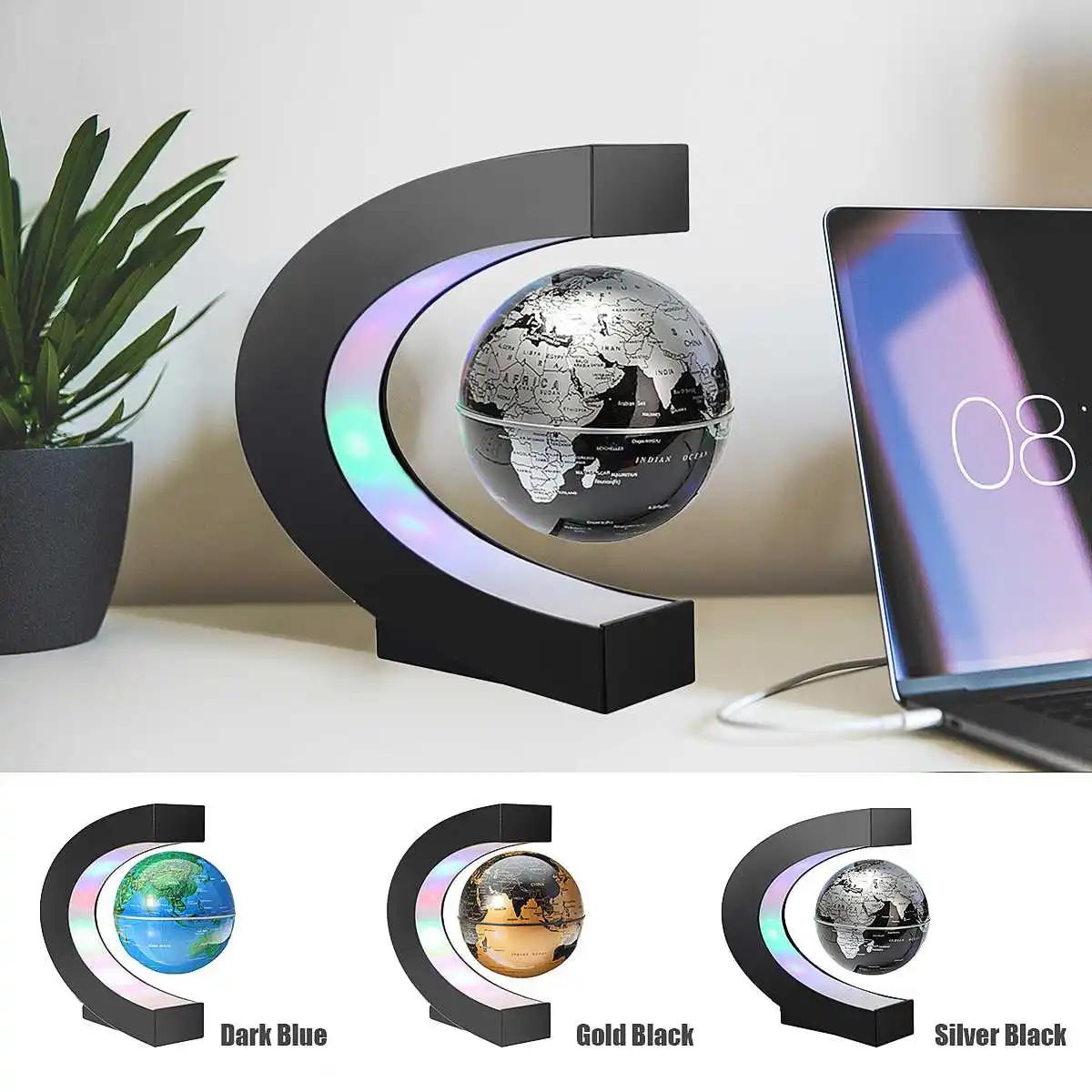UK Plug Home Office Decoration LED Floating Tellurion Globe C Shape Magnetic Levitation Light World Map With LED Tellurion
UK Plug Home Office Decoration LED Floating Tellurion Globe C Shape Magnetic Levitation Light World Map With LED Tellurion