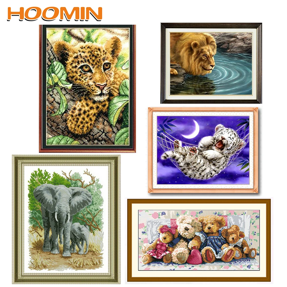 HOOMIN Animal DIY Cross Stitch Needlework Cross-Stitching Embroidery Kits Sets Home Decoration Tiger Leopard Lion Elephant
HOOMIN Animal DIY Cross Stitch Needlework Cross-Stitching Embroidery Kits Sets Home Decoration Tiger Leopard Lion Elephant