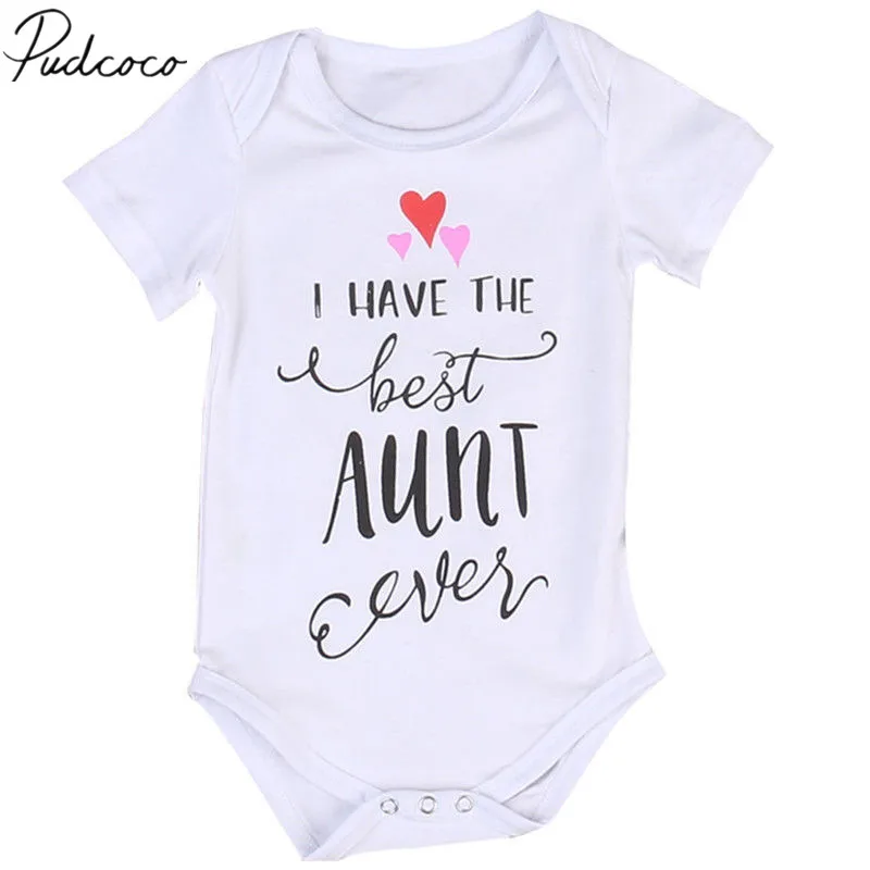 2019 Brand New Newborn Infant Baby Girls Boys Letter Bodysuits Best Aunt Print Short Sleeve White Jumpsuits Summer Clothes 0-18M
2019 Brand New Newborn Infant Baby Girls Boys Letter Bodysuits Best Aunt Print Short Sleeve White Jumpsuits Summer Clothes 0-18M