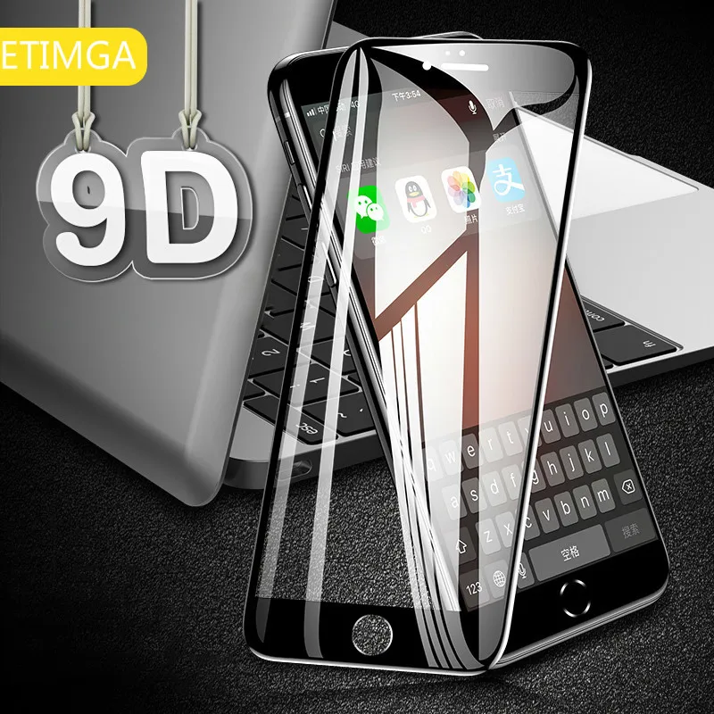9D изогнутый край Полное покрытие закаленное стекло для iPhone 7 Plus защита экрана на