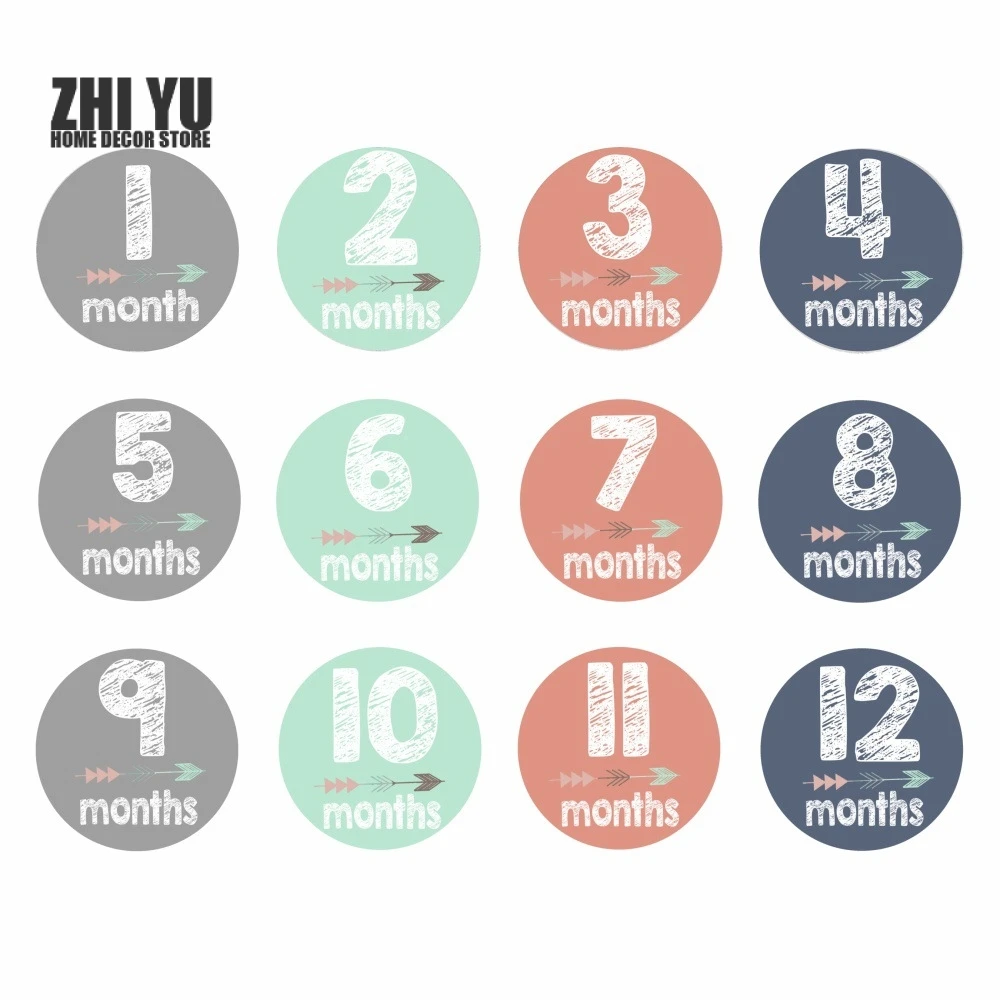 12pcs / set Color Letter Newborn 12month stickers baby photo props high quality anti-dirty stickers
12pcs / set Color Letter Newborn 12month stickers baby photo props high quality anti-dirty stickers