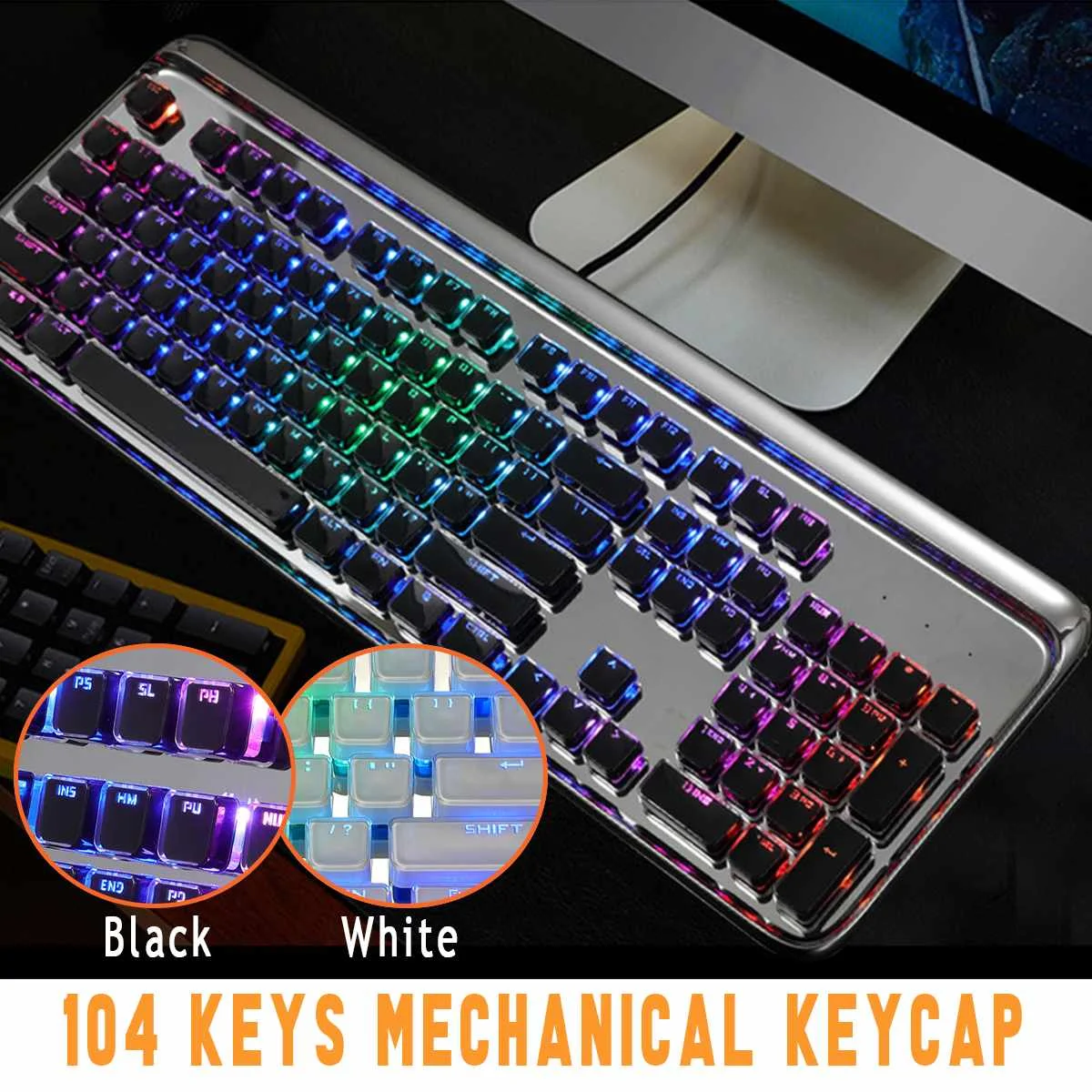 104 Keys Caps Double Shot Backlight DIY KeyCaps Set for Mechanical Keyboard ABS + Crystal Acrylic Black White Optional
104 Keys Caps Double Shot Backlight DIY KeyCaps Set for Mechanical Keyboard ABS + Crystal Acrylic Black White Optional