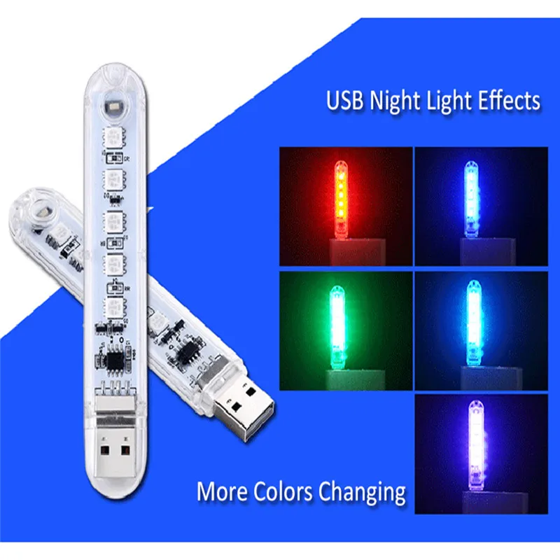 Мини-ламсветильник светодиодная для чтения 5 светодиодов RGB 5050 В | Лампы и