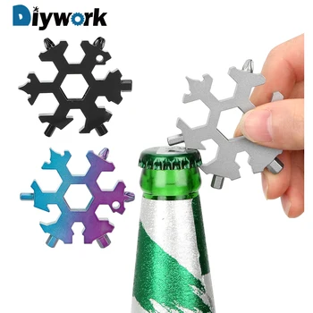 DIYWORK Bottle Opener 19 in 1 Snowflake Shape with Keychain EDC Mini Pocket Repair Tool Multifunction Wrench Hand Tool Sets
DIYWORK Bottle Opener 19 in 1 Snowflake Shape with Keychain EDC Mini Pocket Repair Tool Multifunction Wrench Hand Tool Sets