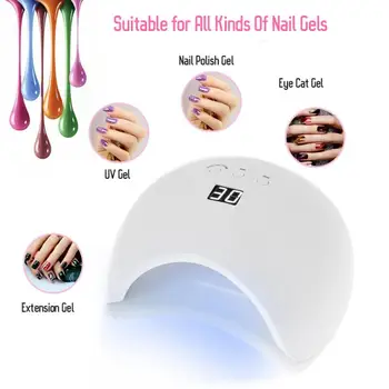 48W Nail Dryer UV LED Nail Gel Polish Curing with Bottom 30s/60s/90s Timer LCD Display for Nail Dryer 
48W Nail Dryer UV LED Nail Gel Polish Curing with Bottom 30s/60s/90s Timer LCD Display for Nail Dryer