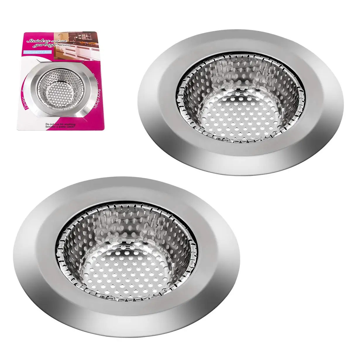 2pcs Kitchen Sink Strainer, Stainless Steel Drain Mesh Filter, Undermount Cover Bowl Stopper, Large 4.5" Diameter
2pcs Kitchen Sink Strainer, Stainless Steel Drain Mesh Filter, Undermount Cover Bowl Stopper, Large 4.5" Diameter