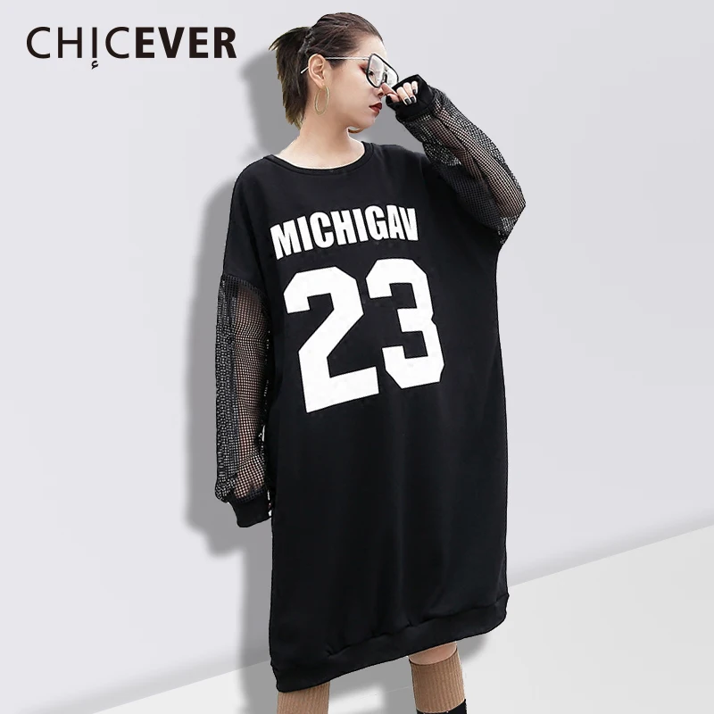 CHICEVER 2019 Summer Black Women Dress Female Patchwork Mesh Letter Long Sleeve Women's Dresses Of The Big Size Clothes Fashion
CHICEVER 2019 Summer Black Women Dress Female Patchwork Mesh Letter Long Sleeve Women's Dresses Of The Big Size Clothes Fashion