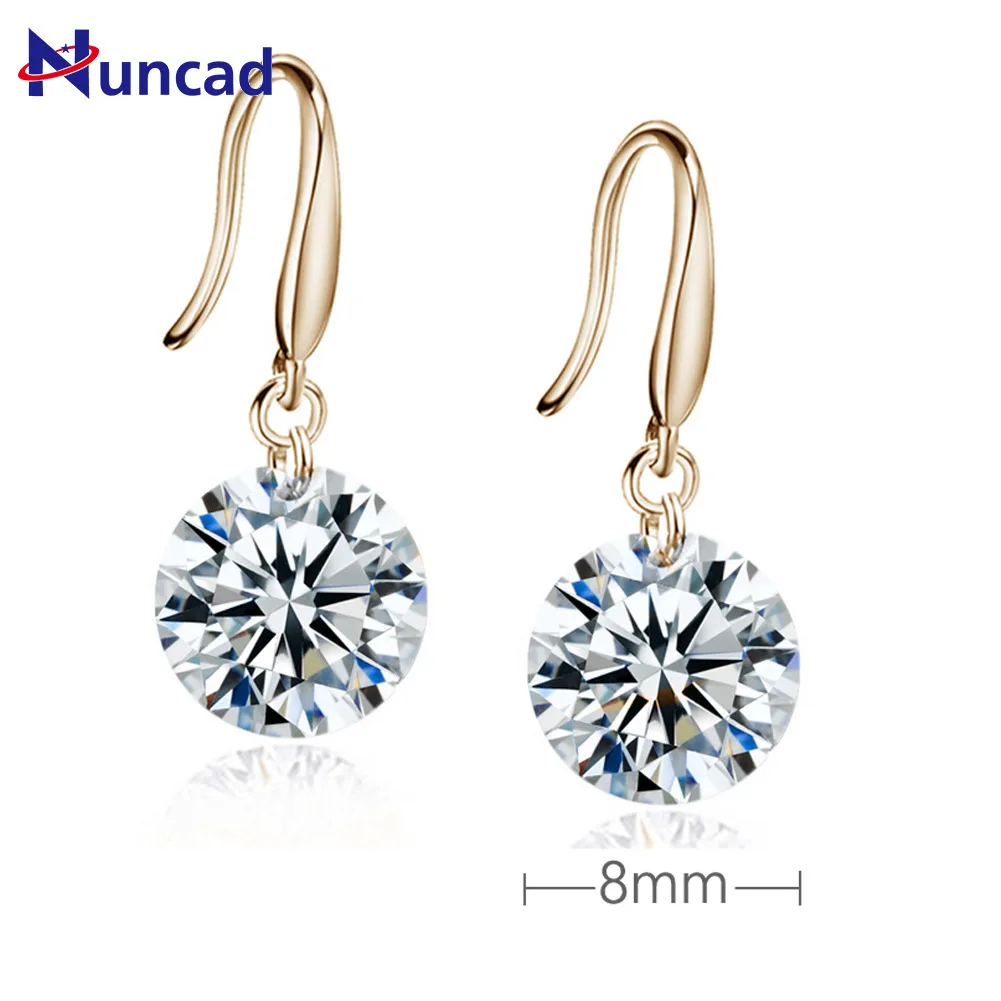 Big Promotions Nice Silver Golden Rose AAA Crystal Zircon Shiny Stones For Women Girl Hook Dangle Earrings Oorbellen | Украшения и