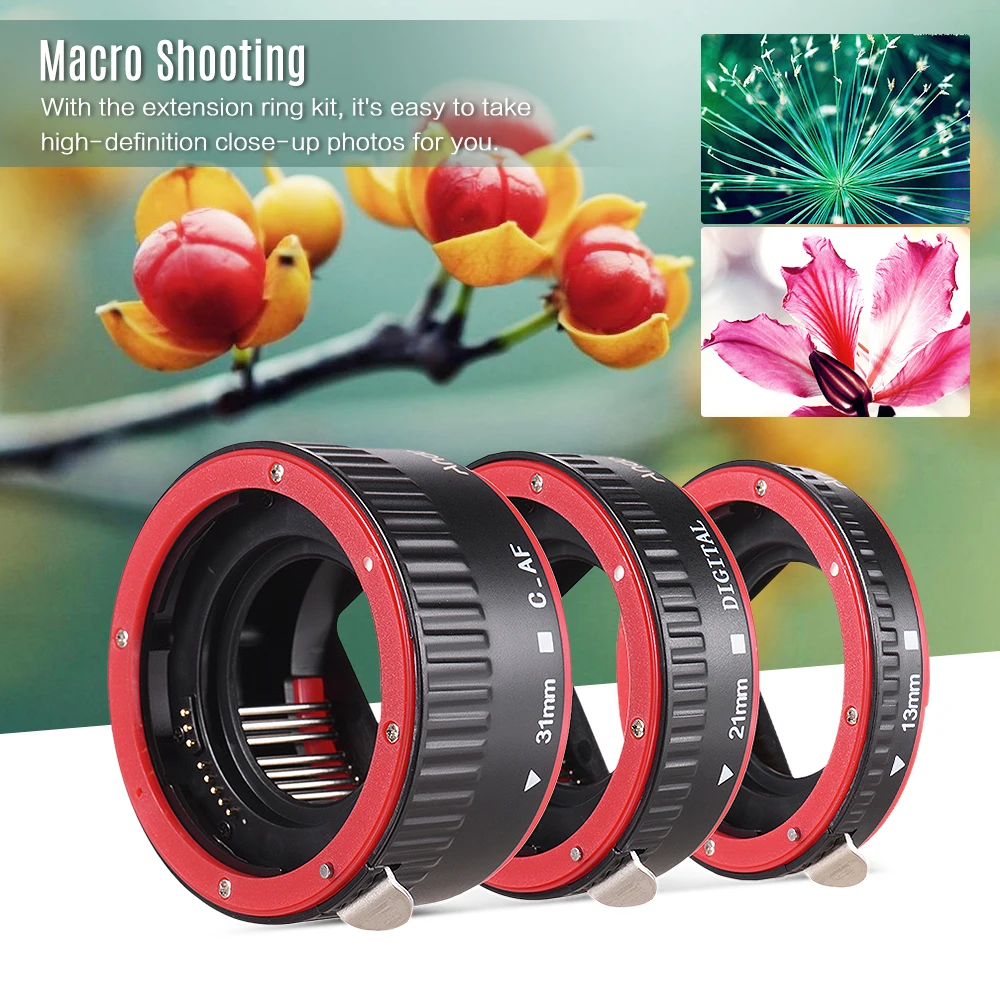Удлинитель для макросъемки Andoer переходное кольцо всех объективов Canon EF крепление