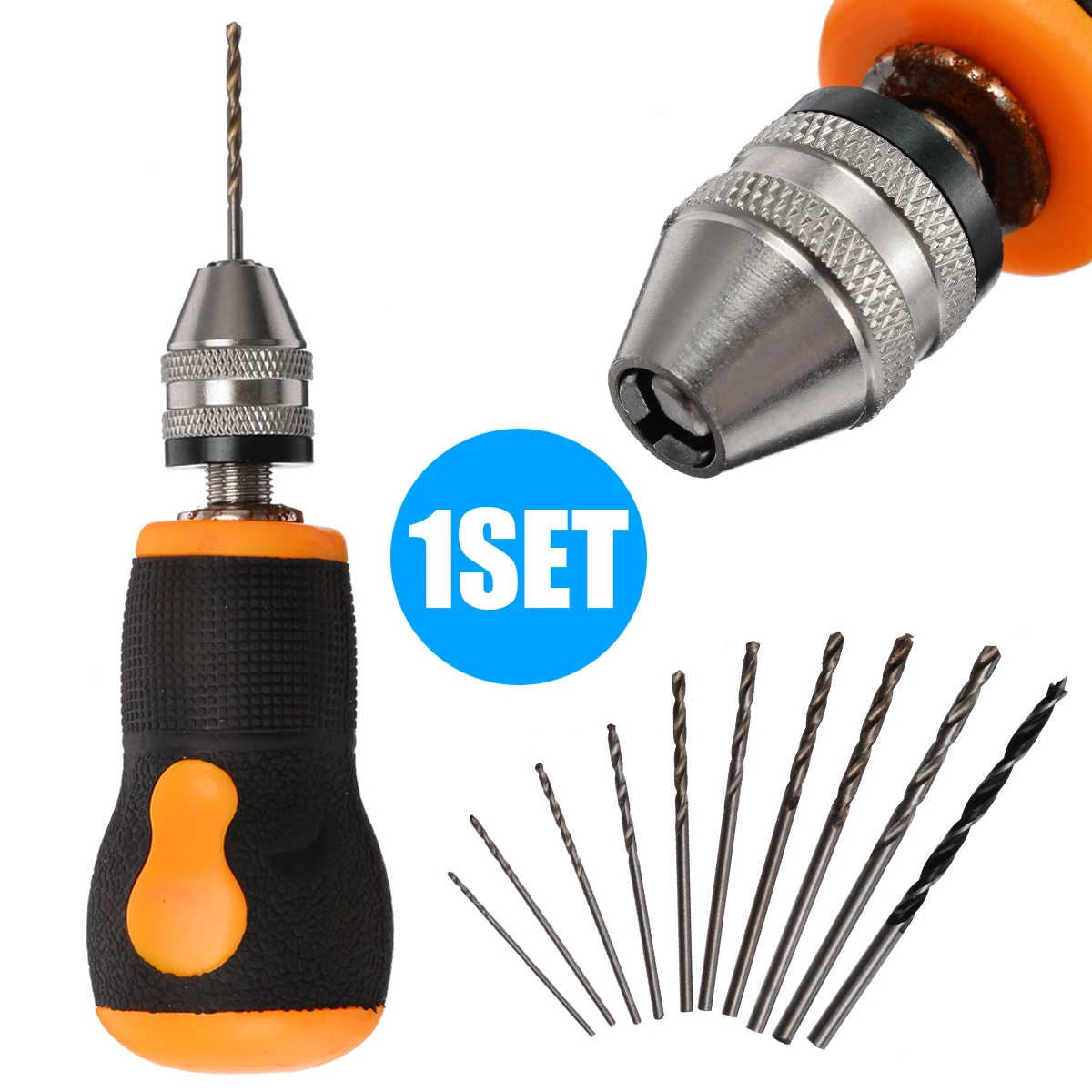 0.8-3.0mm 10pcs Carbon Steel Twist Drill Bit +1pcs Mini Anti-skid Handle Quality Practical Hand Drill Set For Woodwork Drilling
0.8-3.0mm 10pcs Carbon Steel Twist Drill Bit +1pcs Mini Anti-skid Handle Quality Practical Hand Drill Set For Woodwork Drilling