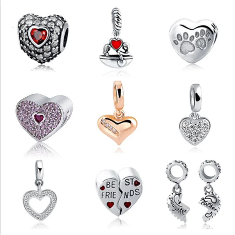 SG 2017 New 100% Authentic 925 Sterling Silver Heart Shape Charm Beads Fit Pandora Bracelet Pendants DIY Original Jewelry
SG 2017 New 100% Authentic 925 Sterling Silver Heart Shape Charm Beads Fit Pandora Bracelet Pendants DIY Original Jewelry