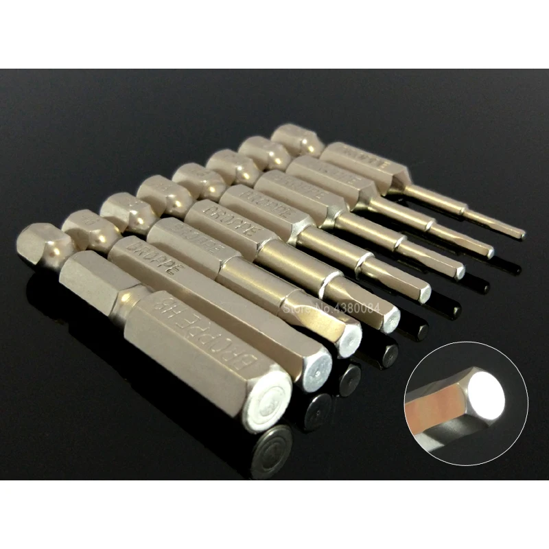 8Pcs Set H1.5-8 Magnetic Hex Head Screwdriver Bits 1/4" Hex Shank Metric 50MM S2 Electric Driver Bits Power Hand Tools Drill Bit
8Pcs Set H1.5-8 Magnetic Hex Head Screwdriver Bits 1/4" Hex Shank Metric 50MM S2 Electric Driver Bits Power Hand Tools Drill Bit