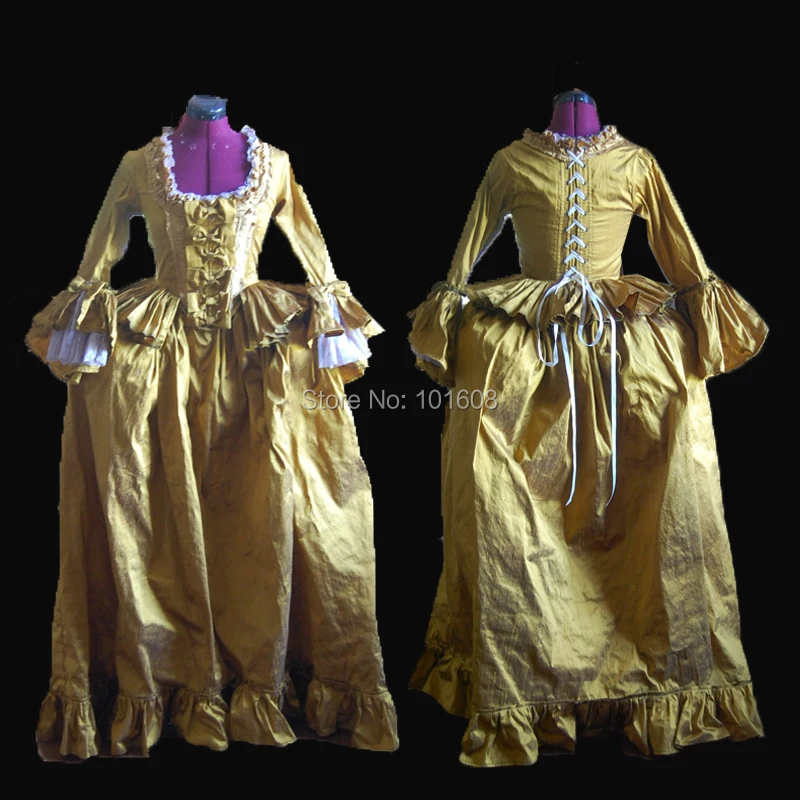 Tailored!Royal Gold Vintage Costumes Duchess Princess Civil war 18th Rococo Marie Antoinette DRESS Victorian dresses HL-374
Tailored!Royal Gold Vintage Costumes Duchess Princess Civil war 18th Rococo Marie Antoinette DRESS Victorian dresses HL-374