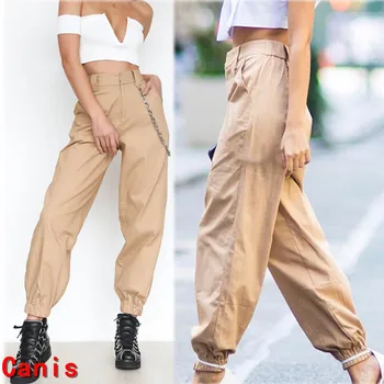 2019 Women's Harem Cargo Trousers Cotton Pants Solid Punk Loose Long Sports Fashion Trousers Tracksuit Bottoms
2019 Women's Harem Cargo Trousers Cotton Pants Solid Punk Loose Long Sports Fashion Trousers Tracksuit Bottoms