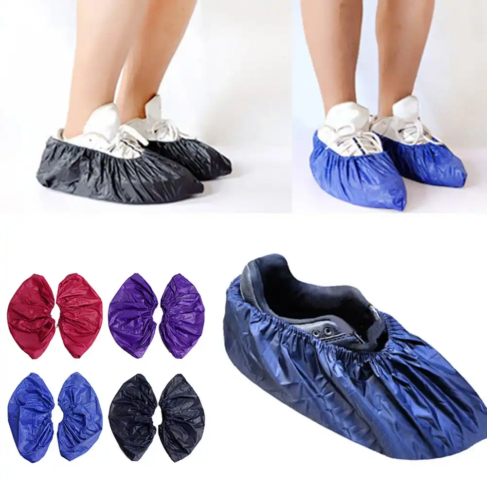 Men Women Non-woven Outdoor Shoe Covers Non-slip Washable Candy Color Over Shoes