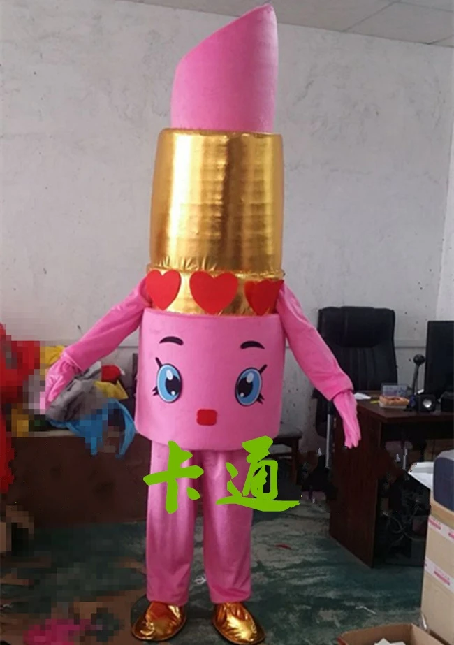 Lippy Lips Mascot Costume Pink Lipstick Makeup Theme Mascotte Carnival Fancy Party Dress Birthday Halloween Gift | Тематическая