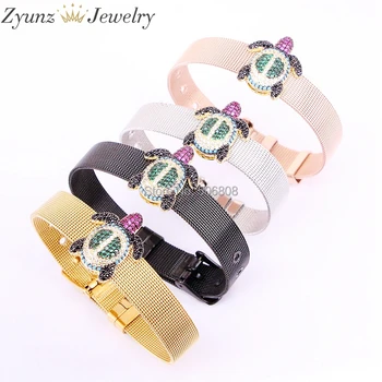 5PCS ZYZ328-2099 Sea Turtle Bead, CZ Micro Pave Colorful Turtle Bead Watch belt bangle, Cubic Zirconia Jewelry
5PCS ZYZ328-2099 Sea Turtle Bead, CZ Micro Pave Colorful Turtle Bead Watch belt bangle, Cubic Zirconia Jewelry