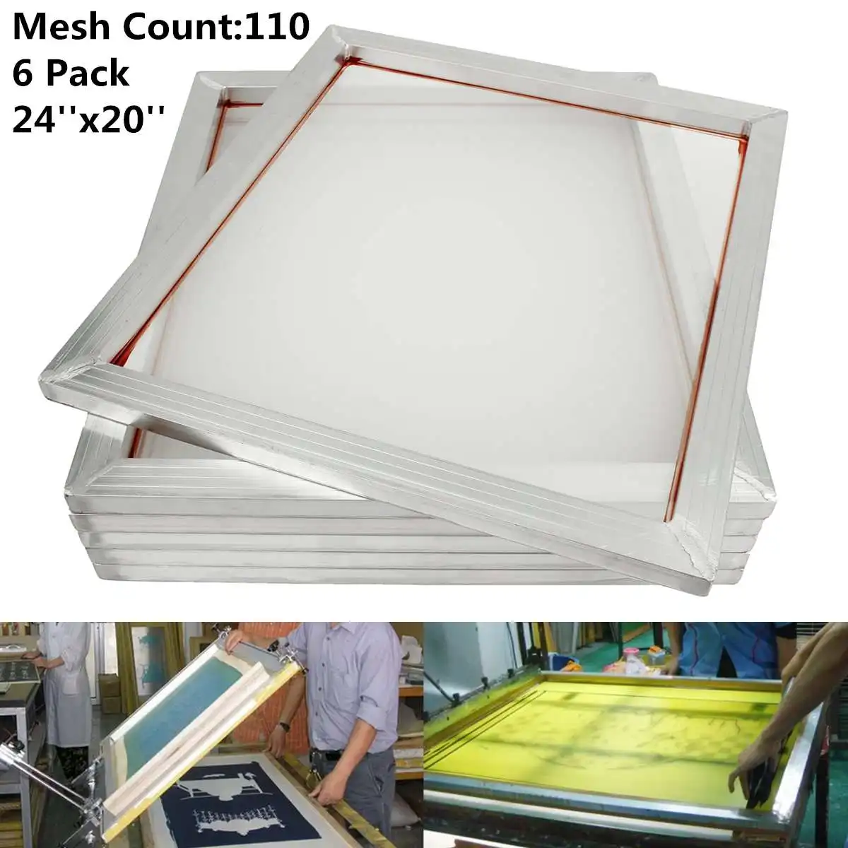6Pcs Set Aluminum Silk Screen Printing Press Screen Frame 110 Mesh Count for High-precision Printed Circuit Boards 50X60cm
6Pcs Set Aluminum Silk Screen Printing Press Screen Frame 110 Mesh Count for High-precision Printed Circuit Boards 50X60cm