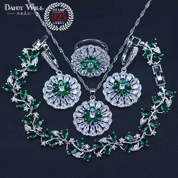 Green Austrian Crystal Pendant Necklace Drop Earrings Leaf Bracelets Silver Color Wedding Costume Jewelry Sets For Brides
Green Austrian Crystal Pendant Necklace Drop Earrings Leaf Bracelets Silver Color Wedding Costume Jewelry Sets For Brides