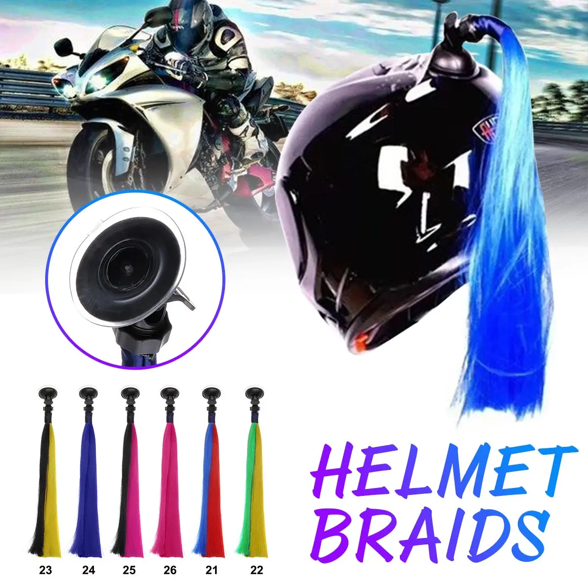 30cm Motorcycle Bike Gradient Ramp Helmet Sucker Removable Braid Pigtail Ponytail Straight Hair Mix Color Dirt Bike Ski Street
30cm Motorcycle Bike Gradient Ramp Helmet Sucker Removable Braid Pigtail Ponytail Straight Hair Mix Color Dirt Bike Ski Street