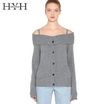 HYH HAOYIHUI Fashion Simple Commuter Thin Strap Lapels Knit Off-the-shoulder Sexy Sweater Women
HYH HAOYIHUI Fashion Simple Commuter Thin Strap Lapels Knit Off-the-shoulder Sexy Sweater Women