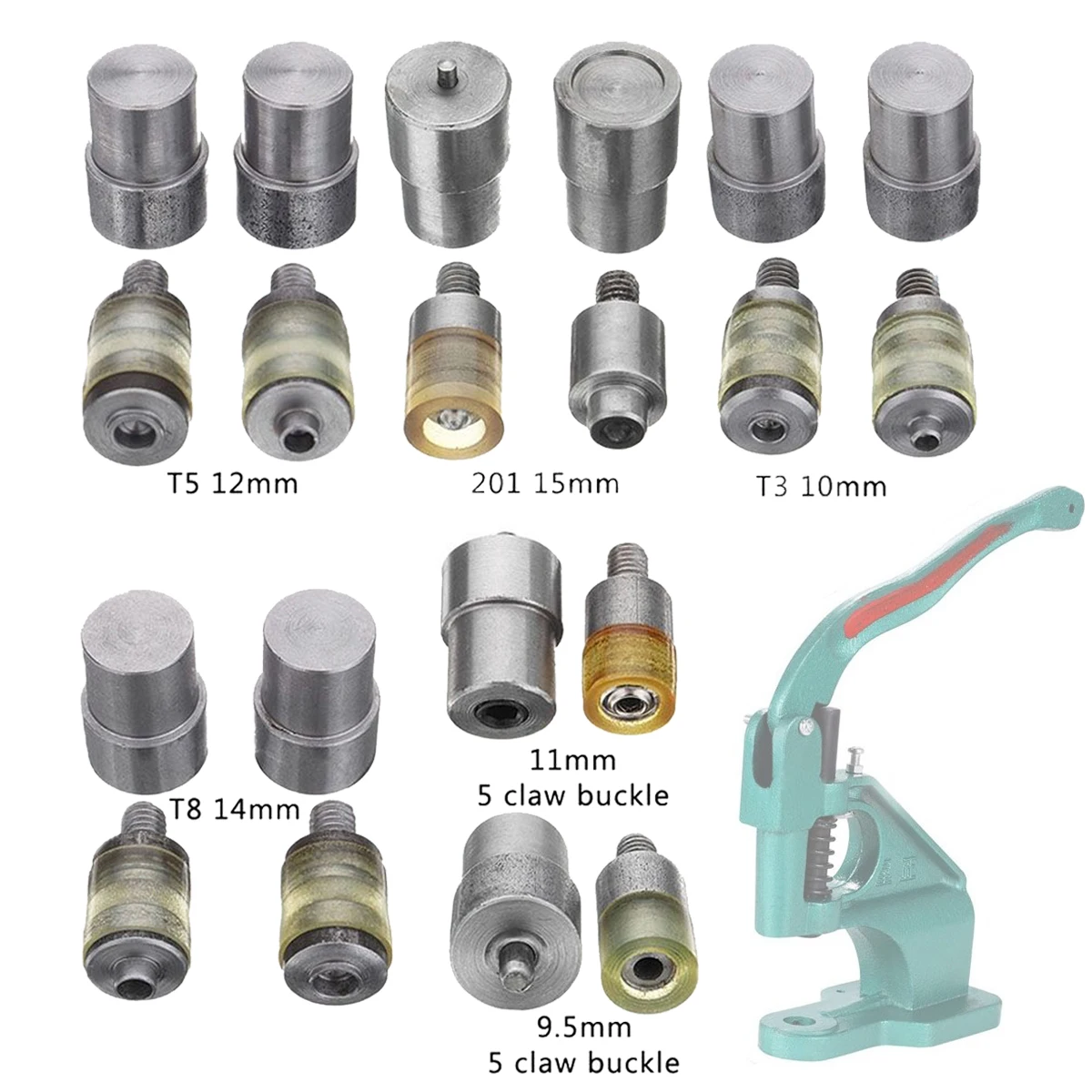 New Manual Claw Clasp Snap Fastener Dies Hand Pressure Pressing Clamp Machine Tool
New Manual Claw Clasp Snap Fastener Dies Hand Pressure Pressing Clamp Machine Tool