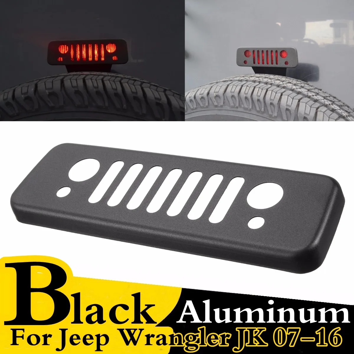 Black Rear Brake Light Cover Grille Third Tail Light Cover Rear Lamp Protector Aluminum for Jeep for Wrangler JK 2007-2016
Black Rear Brake Light Cover Grille Third Tail Light Cover Rear Lamp Protector Aluminum for Jeep for Wrangler JK 2007-2016