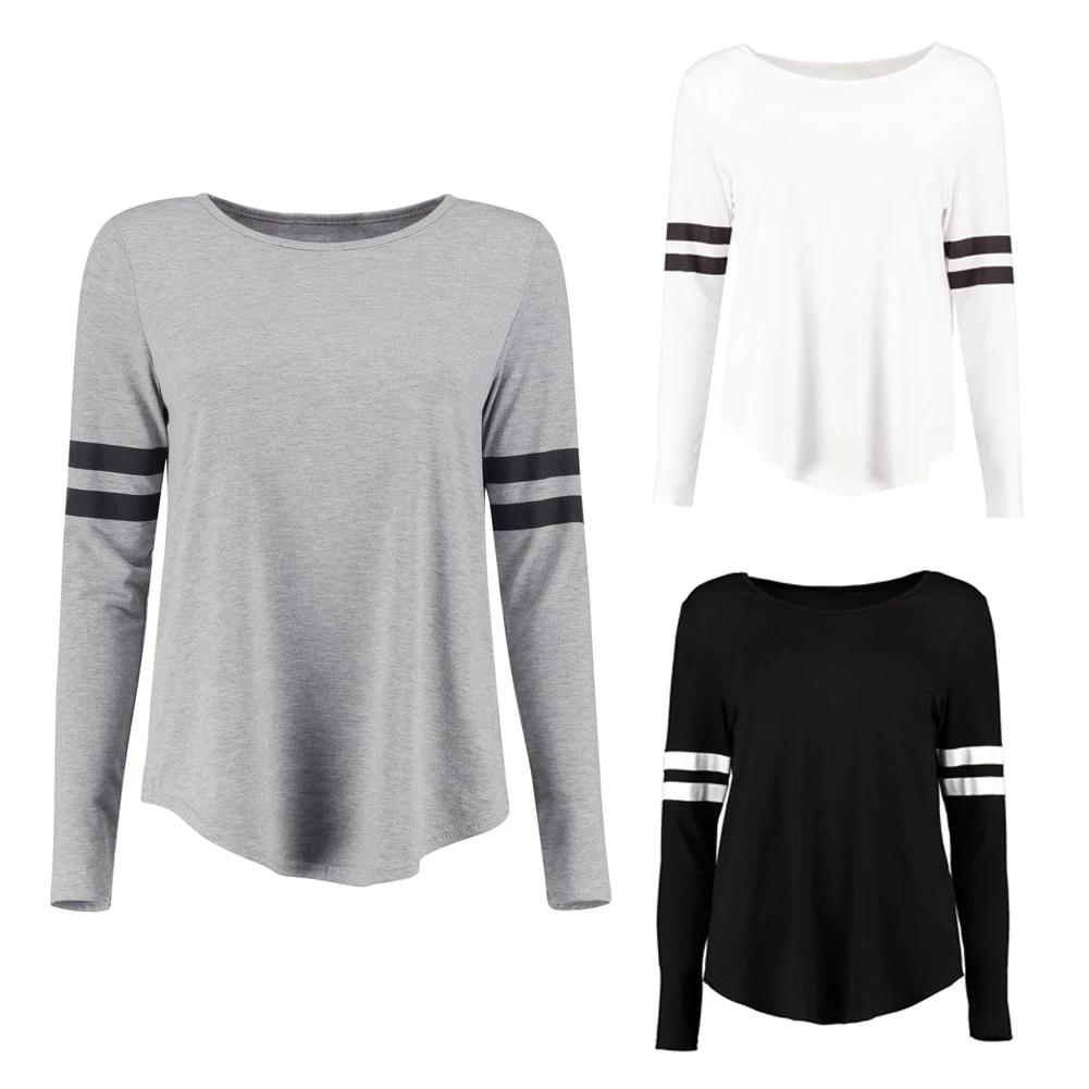 New Fashion Top Shirt Hot Boohoo Womens Shona Baseball Long Sleeve Striped Tops Loose Casual Cotton Autumn Spring T-shirt
New Fashion Top Shirt Hot Boohoo Womens Shona Baseball Long Sleeve Striped Tops Loose Casual Cotton Autumn Spring T-shirt