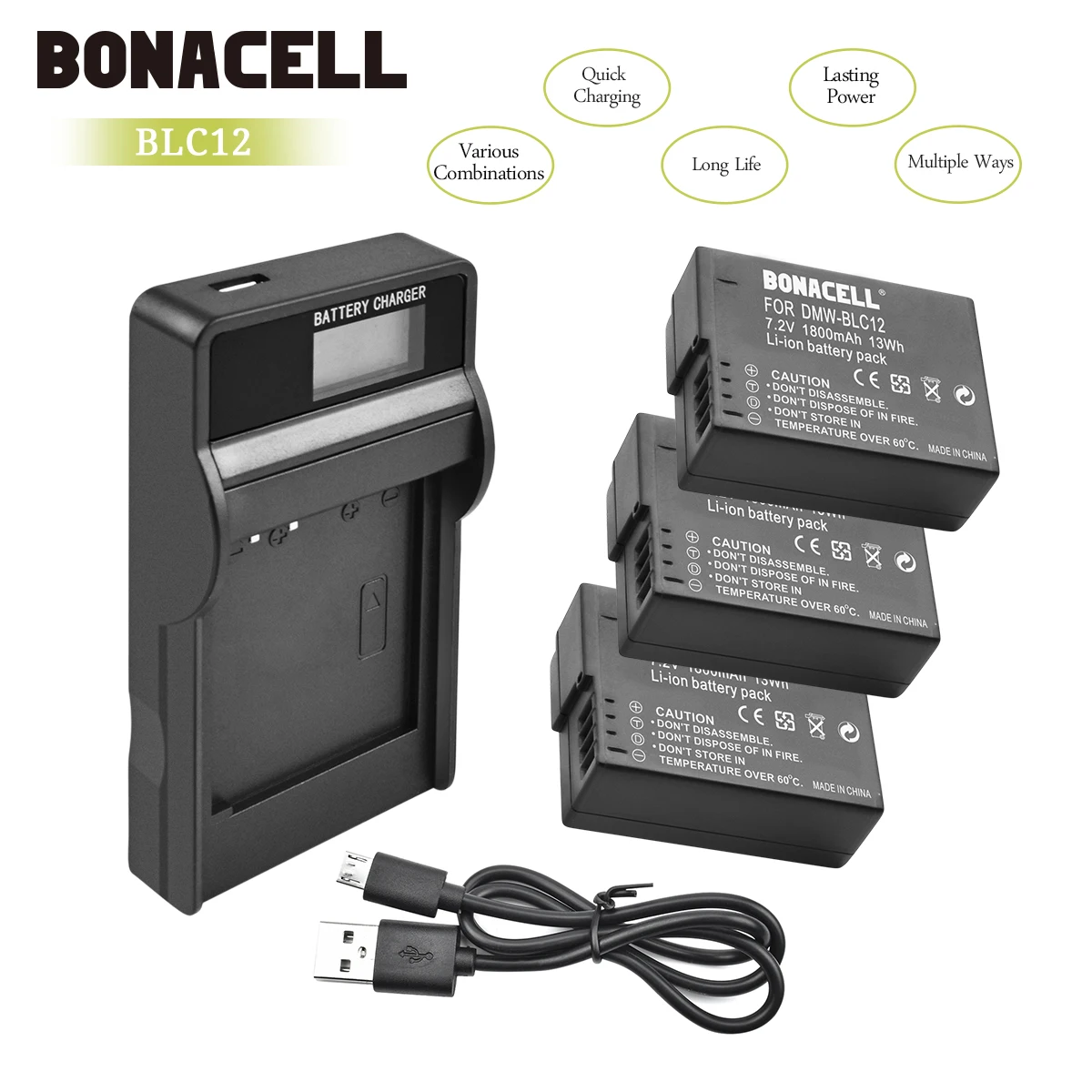 Bonacell 1800mAh DMW-BLC12 DMW BLC12 Rechargeable Battery+LCD Charger Pack For Panasonic Lumix G6 G5 G7 FZ1000 L50
Bonacell 1800mAh DMW-BLC12 DMW BLC12 Rechargeable Battery+LCD Charger Pack For Panasonic Lumix G6 G5 G7 FZ1000 L50