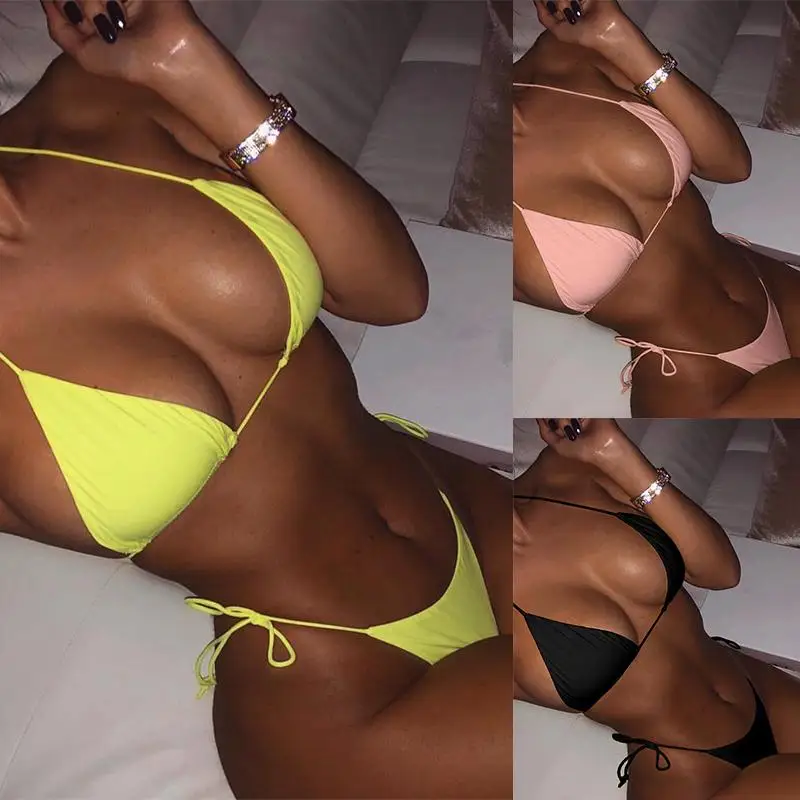 Aartiee Neon green bikinis 2019 mujer bathers Sexy micro swimsuit female Triangle swimwear women Bathing suit biquini beach wear
Aartiee Neon green bikinis 2019 mujer bathers Sexy micro swimsuit female Triangle swimwear women Bathing suit biquini beach wear