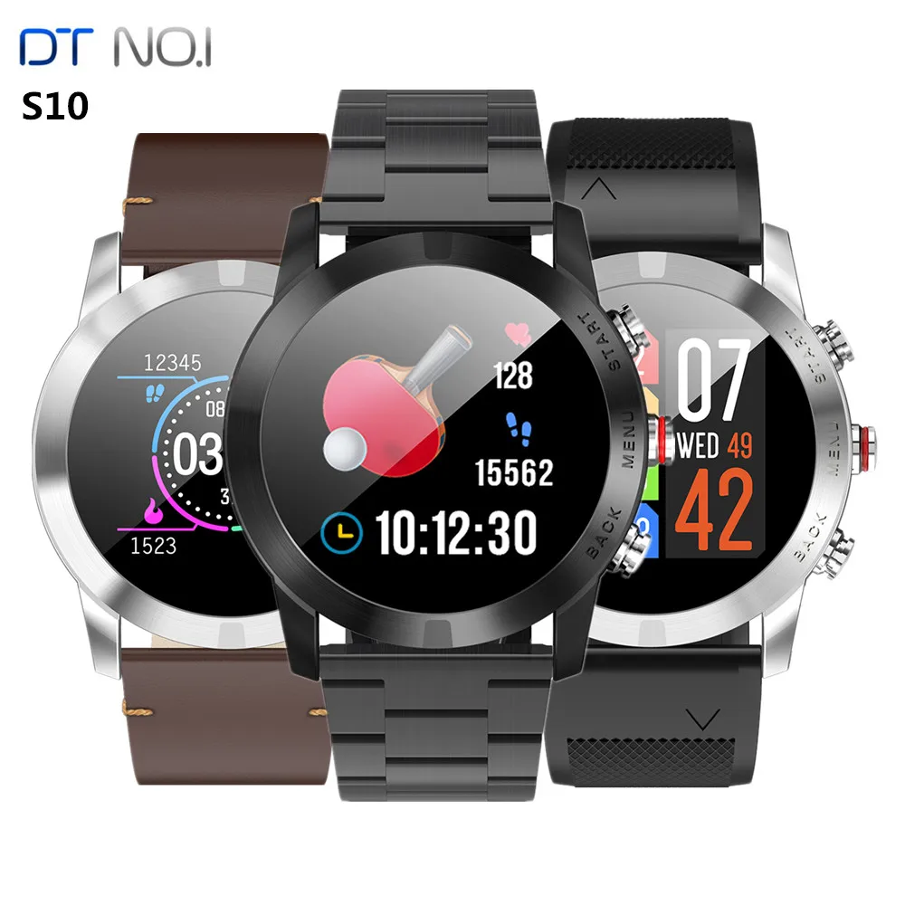 

DT NO.I S10 Smart Watch 1.3 Inch Nordic NRF52832QFAA 64KB RAM 512KB ROM Heart Rate Monitor Smartwatch Step Count IP68 350mAh