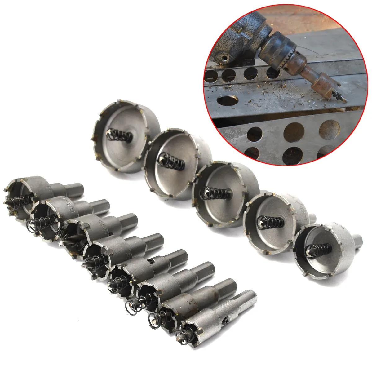 13Pcs Metal Alloy Tip Drill Bit TCT Heavy Duty Plastic Aluminum Metal Wood Saw Set Drilling Hole Cut Tool 16-53mm
13Pcs Metal Alloy Tip Drill Bit TCT Heavy Duty Plastic Aluminum Metal Wood Saw Set Drilling Hole Cut Tool 16-53mm