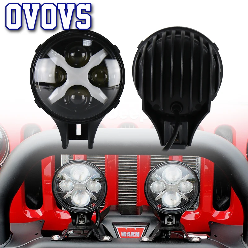 6 Inch Led Auxiliary Light 60W Car LED Spotlight 12/24V with X angel Eyes DRL Fog Driving for Off-road 4x4 vehicle trucks 2Pcs
6 Inch Led Auxiliary Light 60W Car LED Spotlight 12/24V with X angel Eyes DRL Fog Driving for Off-road 4x4 vehicle trucks 2Pcs