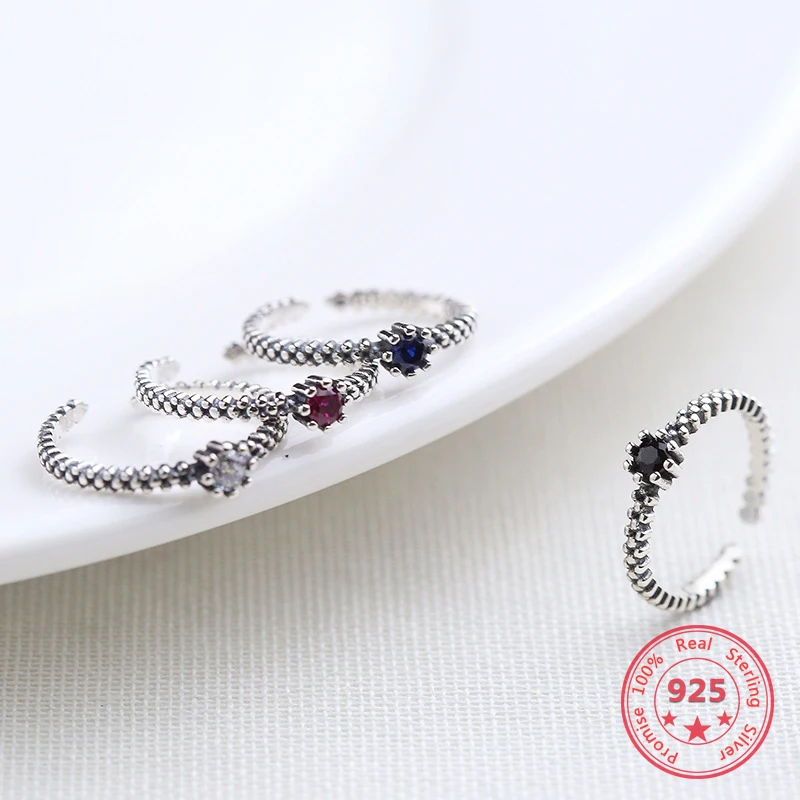 Korea Hot Style Pure 925 Sterling Silver Ring for Women Thai Silver Delicate Fashion Twist Colorful Zircon Open Ring Jewelry
Korea Hot Style Pure 925 Sterling Silver Ring for Women Thai Silver Delicate Fashion Twist Colorful Zircon Open Ring Jewelry