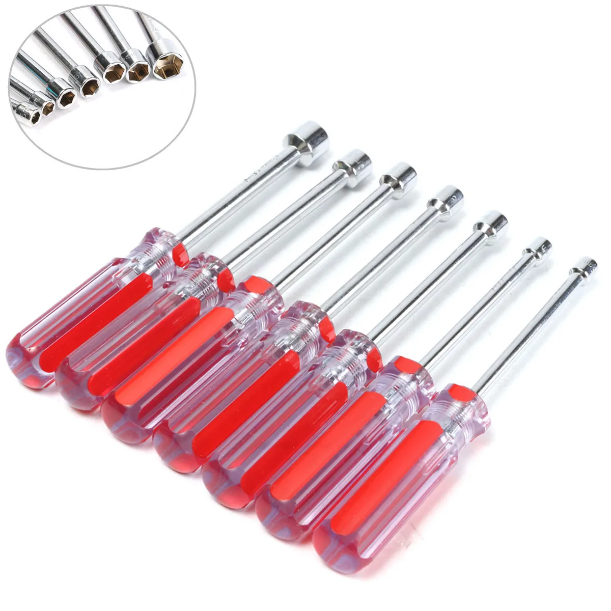 7Pcs Socket Screwdriver Set 5 6 7 8 9 10 13mm Hex Nut Key Nutdriver Socket Driver Wrench Spinner Drivers DIY Hand Tools
7Pcs Socket Screwdriver Set 5 6 7 8 9 10 13mm Hex Nut Key Nutdriver Socket Driver Wrench Spinner Drivers DIY Hand Tools