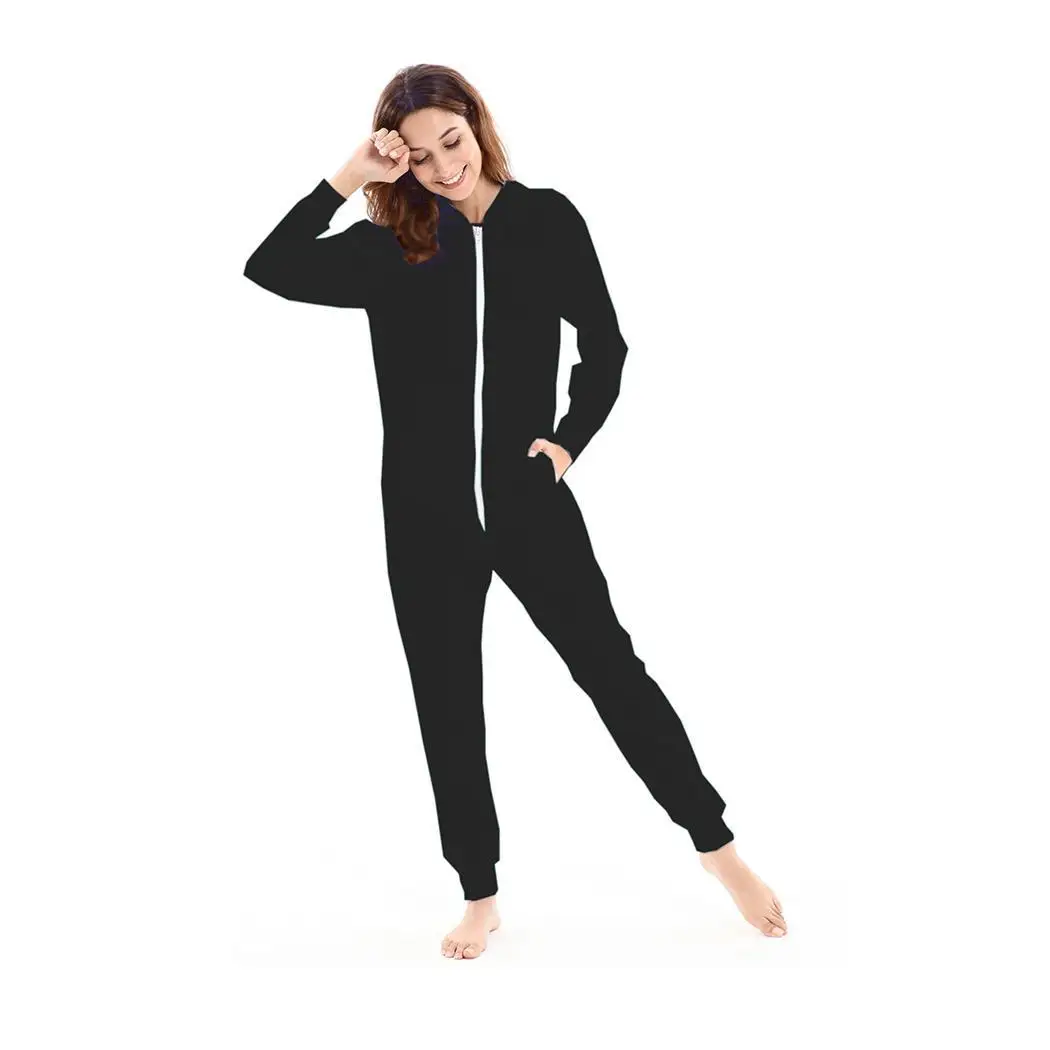 Women Fashion Solid Hooded Pajamas Long Sleeve Casual Jumpsuit Spring/Autumn/Winter Front Zipper Home Wear
Women Fashion Solid Hooded Pajamas Long Sleeve Casual Jumpsuit Spring/Autumn/Winter Front Zipper Home Wear