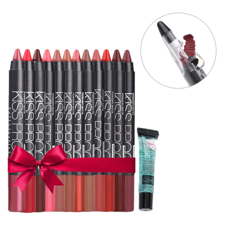 MENOW Make up set 12 Color/Pack Kiss proof Waterproof Lipstick Gift 1Pcs Pencil sharpener and 1Pcs Remover gel drop ship 5367
MENOW Make up set 12 Color/Pack Kiss proof Waterproof Lipstick Gift 1Pcs Pencil sharpener and 1Pcs Remover gel drop ship 5367