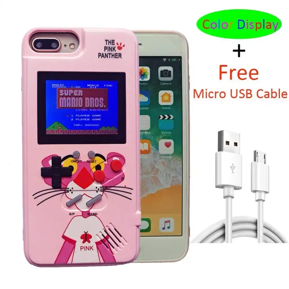 多機能カラー画面のゲームコンソールケース 36 スタイルの古典的なゲーム携帯電話ケース Iphone 7 8 8 プラス X Xs Xs 最大 Xr 6 6 S 電話用緩衝材 Gooum