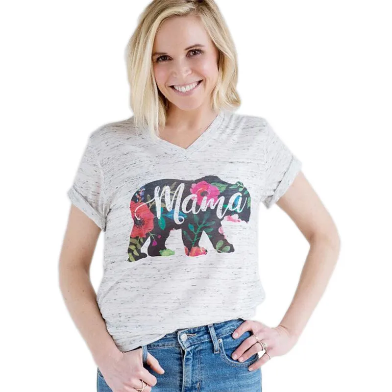 Limited Time Women Letter Print V Neck Short Sleeve Floral Mama Bear T Shirt Casual Female Tee Ladies Tops Fashion T Shirt L
Limited Time Women Letter Print V Neck Short Sleeve Floral Mama Bear T Shirt Casual Female Tee Ladies Tops Fashion T Shirt L