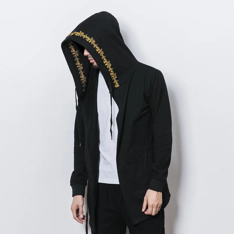 #4351 Spring Autumn Kimono Jacket Men Plus Size 4XL Black Casual Hooded Coat Male Embroidery Flower Traditional Chinese Punk
#4351 Spring Autumn Kimono Jacket Men Plus Size 4XL Black Casual Hooded Coat Male Embroidery Flower Traditional Chinese Punk